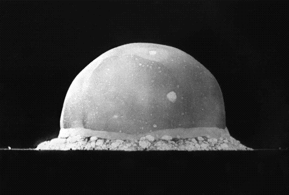 The Trinity test fireball 16 milliseconds after detonation, July 16, 1945