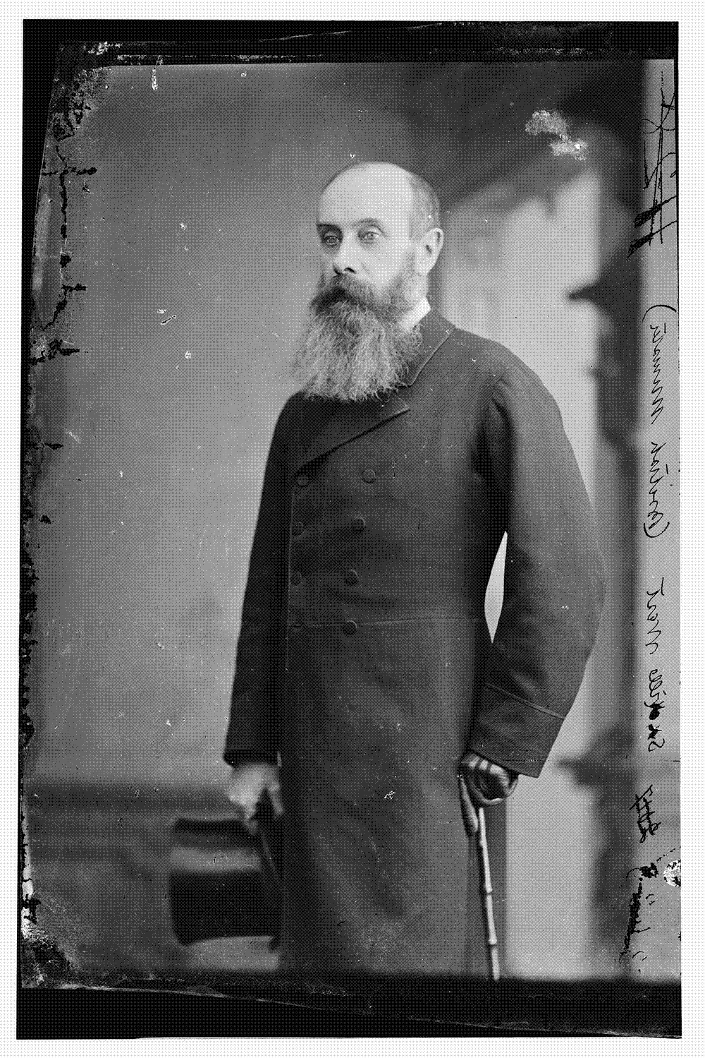 Standing portrait photograph of Lionel Sackville-West, 2nd Baron Sackville, the British minister to Washington dismissed in 1888.