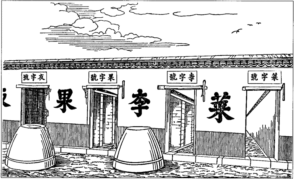 Photograph of the corridors of examination cells at a Chinese provincial examination hall, 1894