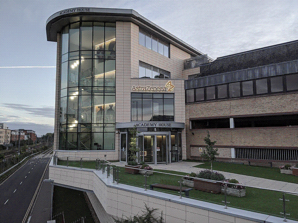 The AstraZeneca headquarters, the Discovery Centre, in Cambridge, England.