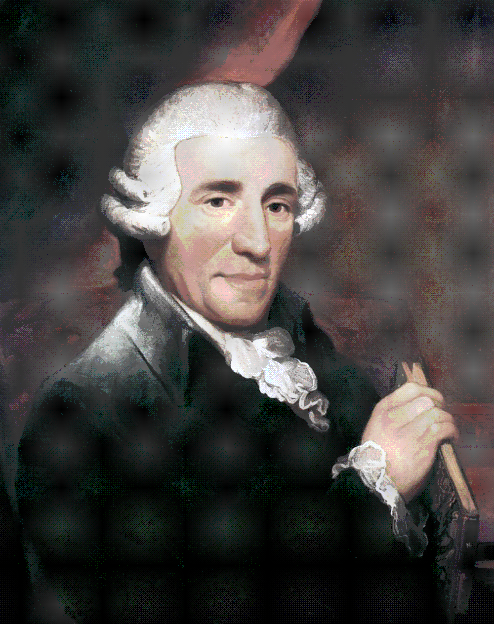 Portrait of Joseph Haydn holding a score, painted by Thomas Hardy in 1791