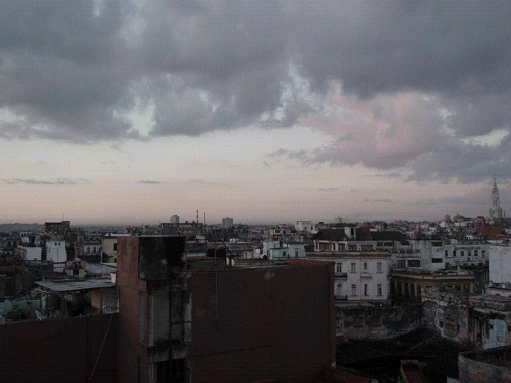 A darkened Havana skyline at night during a nationwide power blackout in Cuba.